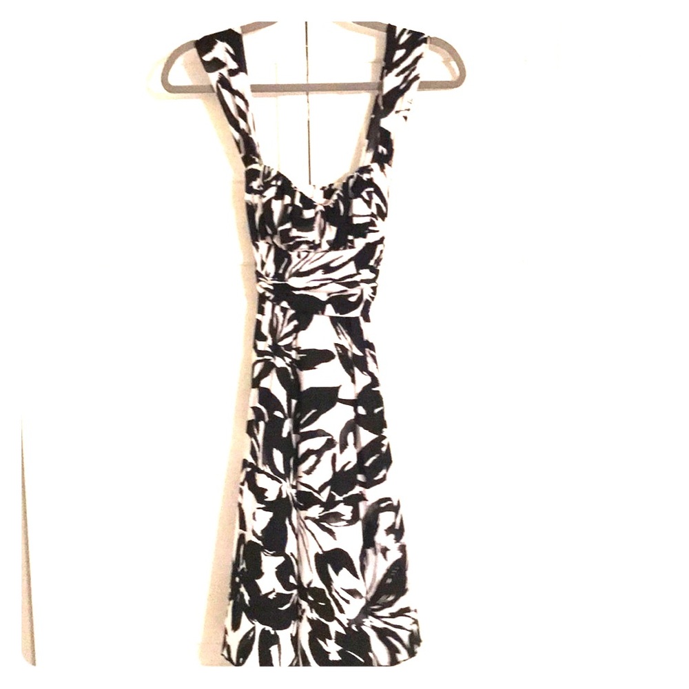 Black and white floral dress